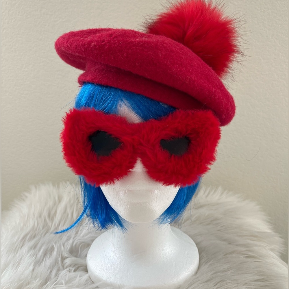 French Red Beret Hat with Pom Pom